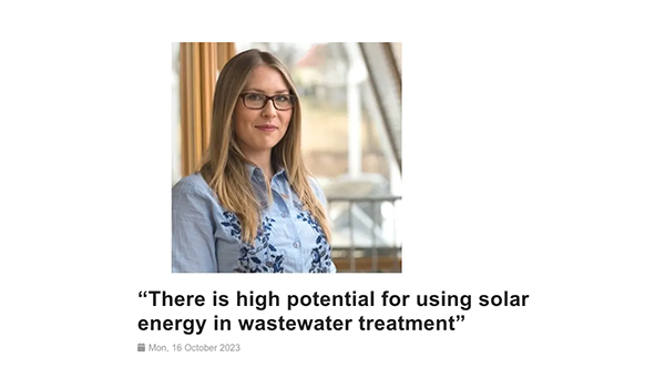 “There is high potential for using solar energy in wastewater treatment”